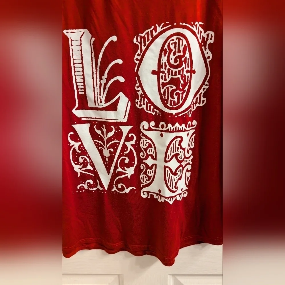 Celebrate Together Love Short Sleeve V-Neck Tee Size Lg (EUC) - Picture 5 of 13